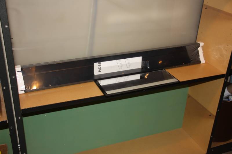 lot 26 image: Black Shelf and Mirror