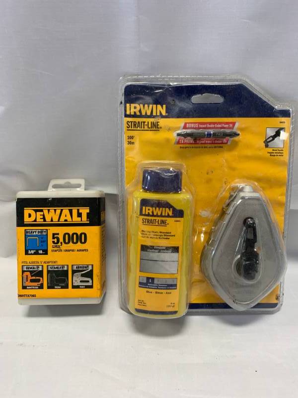 lot 6 image: DeWalt 38 Staple & Irwin Straight Line