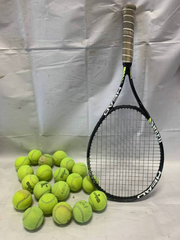 lot 45 image: HEAD Tennis Racket with Balls