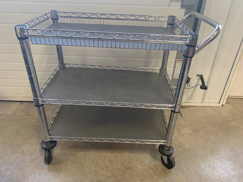 lot 47 image: Chrome Cart on Casters 32 High