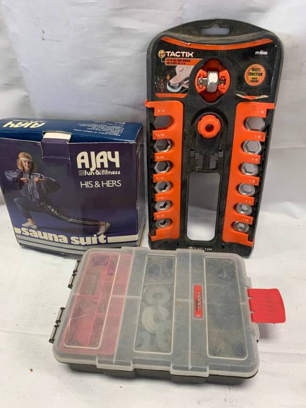 lot 51 image: Tool Box Tactix Tool Set, Sauna Suit