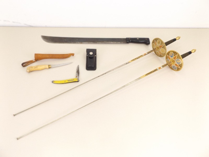 lot 59 image: Lot of Vintage Knives, Swords, etc.