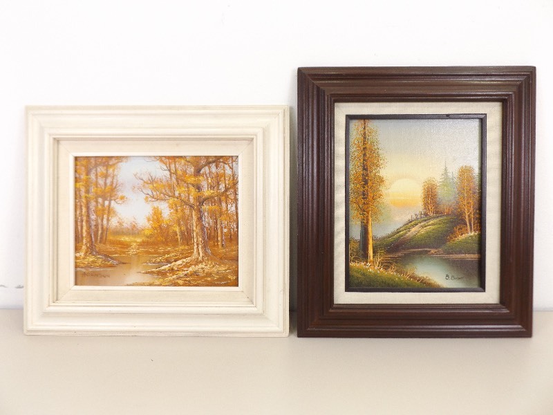 lot 91 image: 2 Signed Oil on Canvas Nature Scene Paintings