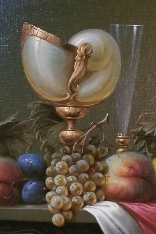 lot 7 image: Framed Still Life Original Oil Painting by Janos Molnar