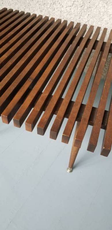 lot 24 image: Mid Century Modern Slat Coffee Table