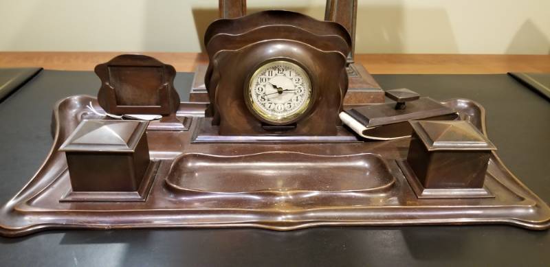 Vintage Art Deco Copper Executive Desk Set St Anthony Park