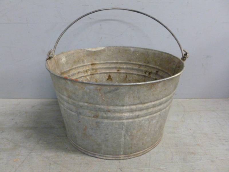 lot 94 image: Vintage Galvanized Steel Pail