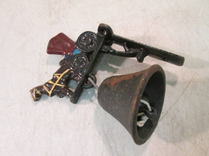 lot 4 image: Cast Iron Bell and Mounting Bracket...