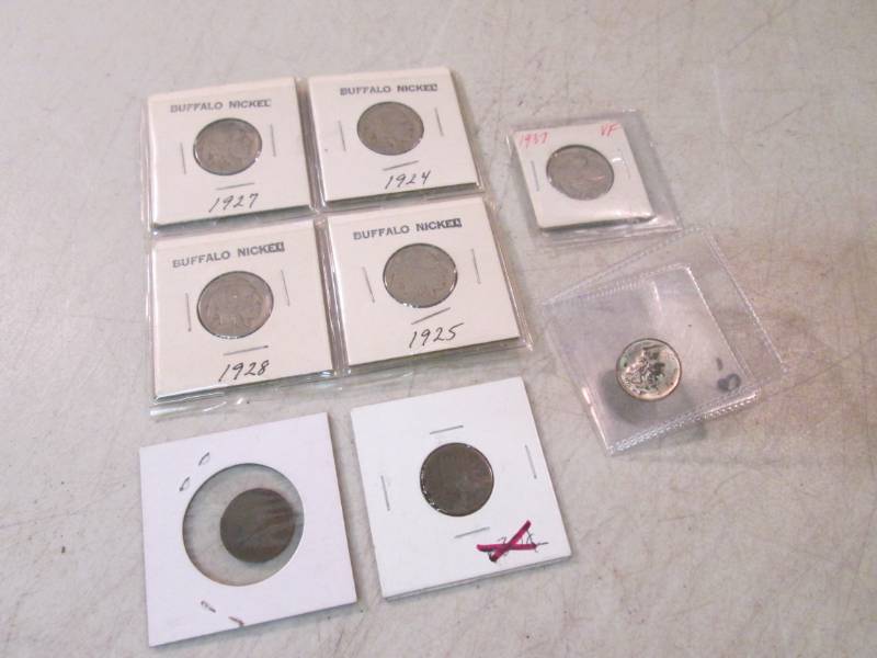 lot 69 image: Lot of 5 Buffalo Nickels, 2 Indian ...