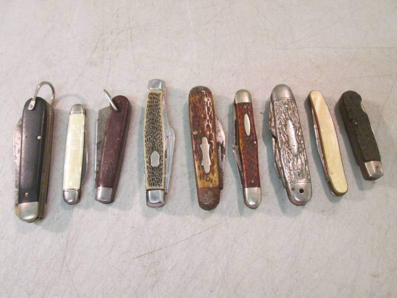 lot 73 image: Lot of 9 Vintage Pocket Knives  RMD...