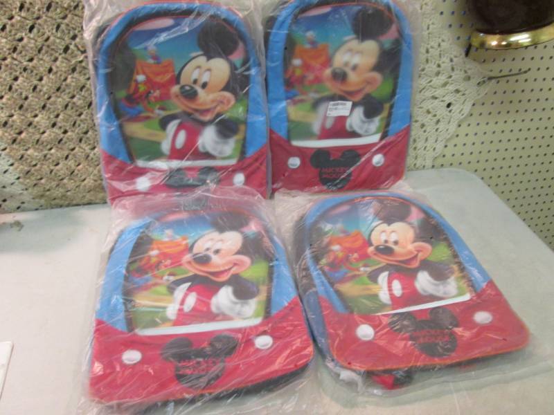 lot 116 image: Lot of 4 Mickey Mouse Back Packs  D...