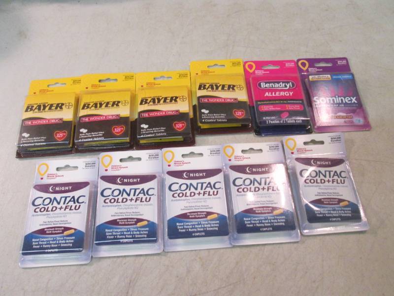 lot 123 image: 11 Packs of Bayer, Contact Cold & F...