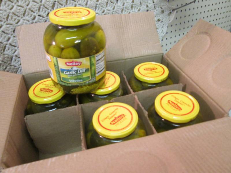 lot 153 image: Case of 6 Large Jars of Garlic Dill...