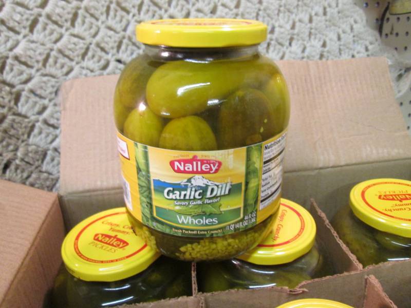 lot 154 image: Case of 6 Large Jars of Garlic Dill...