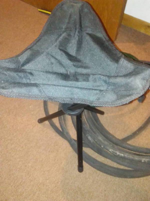 lot 69 image: Eddie Bauer Camp stool and hoses.