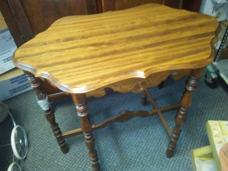 lot 95 image: Vintage solid wood occasional table.