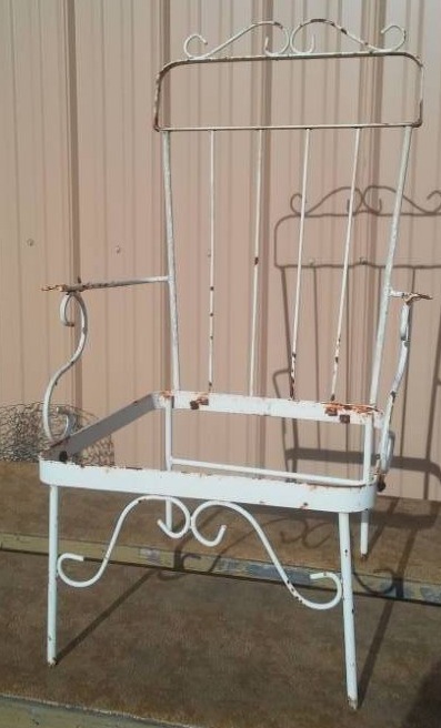 lot 166 image: Vintage wrought iron chair.
