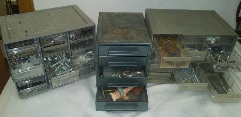 lot 175 image: 3 Hardware storage boxes.