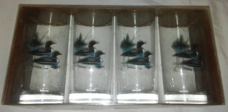 lot 177 image: New Old Stock - 4 glasses, loons