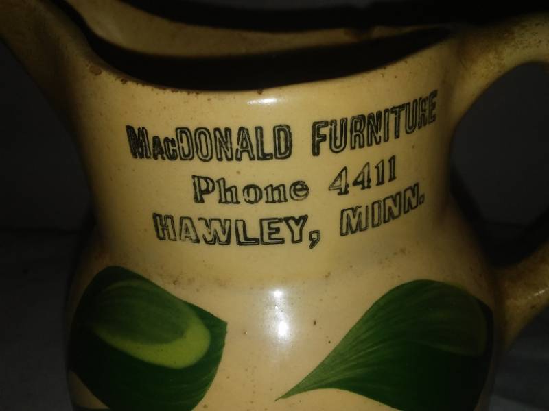 lot 178 image: Watt Ware Hawley Minnesota, McDonald furniture.