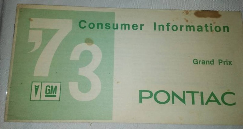 lot 181 image: Pontiac Grand Prix 1973 owners packet