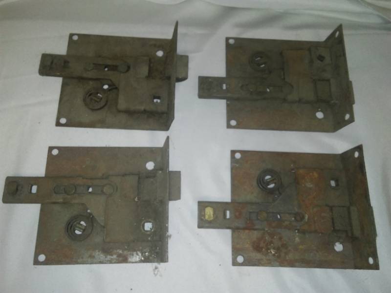lot 199 image: 4 vintage antique auto door latches.