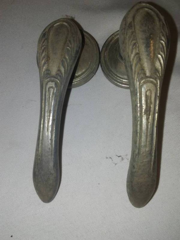 lot 201 image: 2 Vintage matching ornate Auto door handles