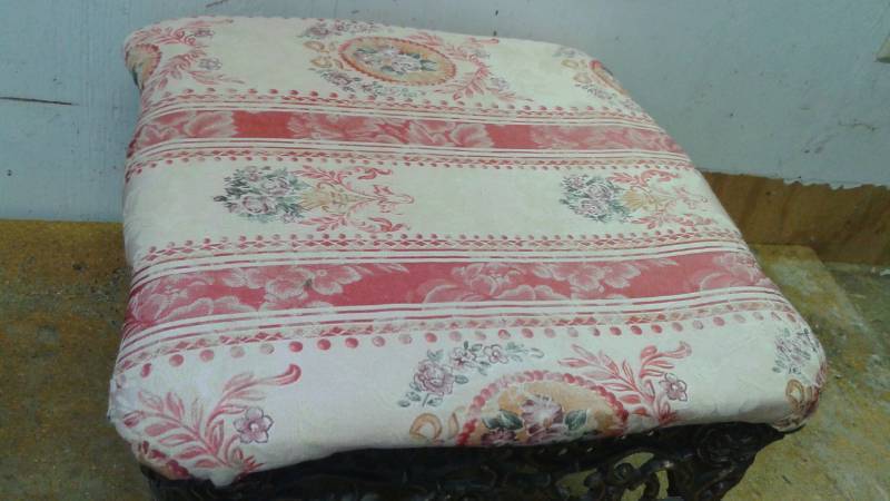 lot 68 image: Foot Stool With Cast Iron Legs