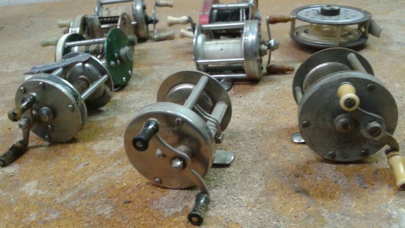 lot 83 image: Lot Of Vintage Fishing Reels, Used, Show Wear, Some Shakespeare