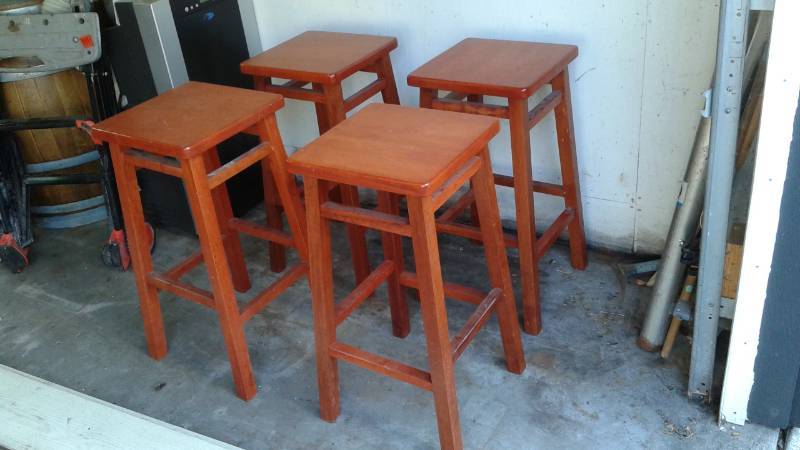 lot 14 image: Set Of Four Stools, Used, Show Wear, A Few Screws May Need To Be Tighten