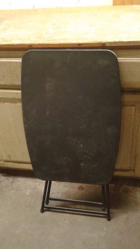 lot 21 image: Small Black Folding Table, Height Adjustable