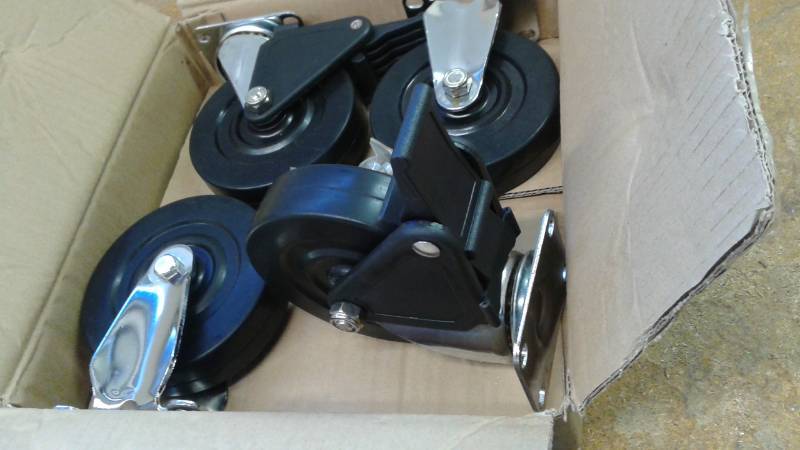 lot 102 image: Set Of Large Unused Caster Wheels