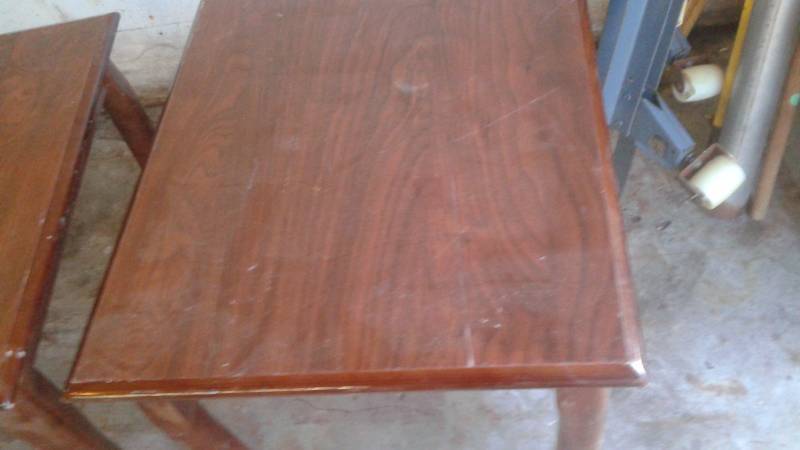lot 31 image: Pair Of Small End Tables, Used, Show Wear, Scuffs
