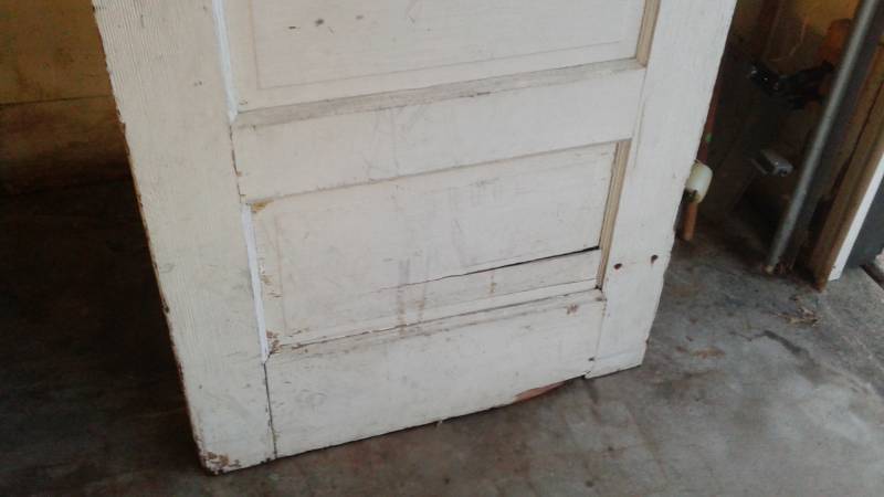 lot 133 image: Vintage Used Wood Door, Shows Wear, Edge Wear