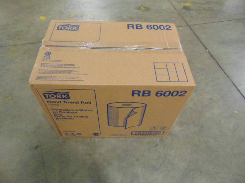 lot 462 image: Tork Universal RB6002 Hardwound Paper Roll Towel, 1-Ply, 7.87 Width x 600 Length, White (Case of 12 Rolls, 600 Per Roll, 7,200 Feet)