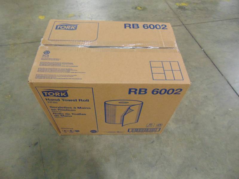 lot 463 image: Tork Universal RB6002 Hardwound Paper Roll Towel, 1-Ply, 7.87 Width x 600 Length, White (Case of 12 Rolls, 600 Per Roll, 7,200 Feet)
