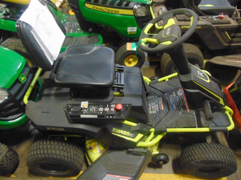 lot 487 image: Ryobi 38 in. 100 Ah Battery Electric Rear Engine Riding Lawn Mower RY48111