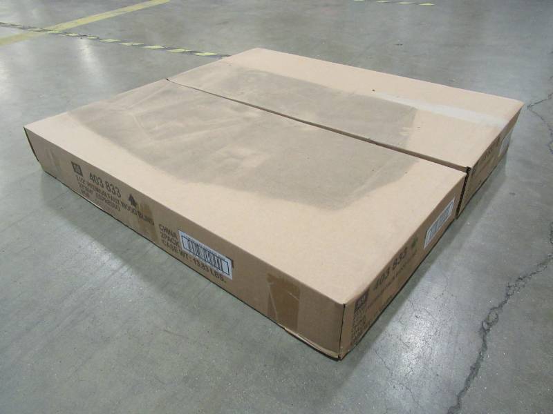 lot 111 image: 2 Cases (2 BlindsCase) of Home Decorators Collection Espresso 2-12 in. Premium Faux Wood Blind - 23 in. W x 64 in. L - New in Box