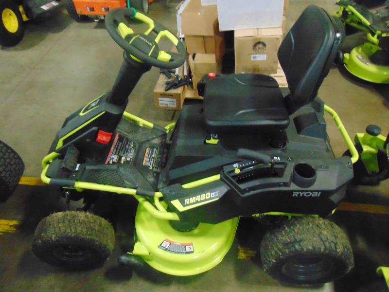 lot 499 image: Ryobi 38 in. 100 Ah Battery Electric Rear Engine Riding Lawn Mower RY48111