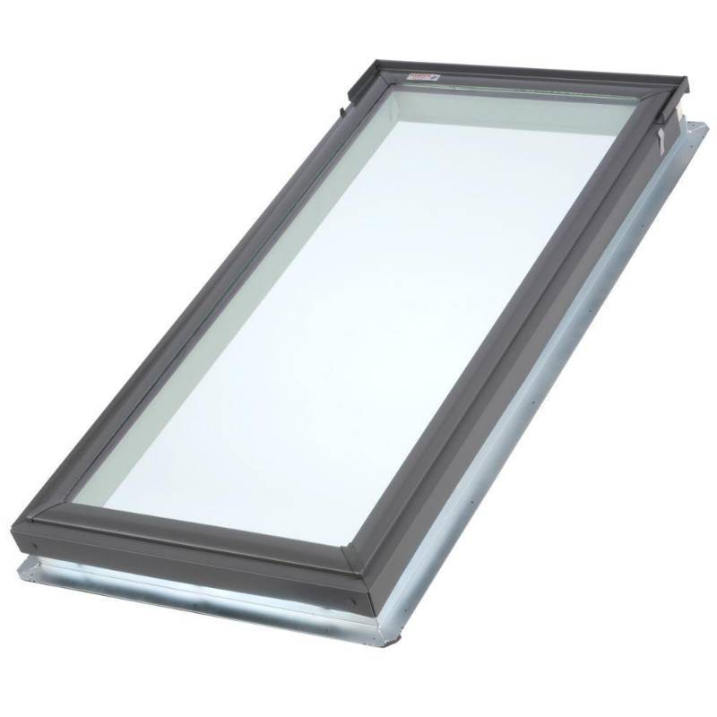 lot 5 image: VELUX 30-116 x 45-34 in. Fixed Deck-Mount Skylight with Tempered Low-E3 Glass, FS M062005. - NEW IN BOX