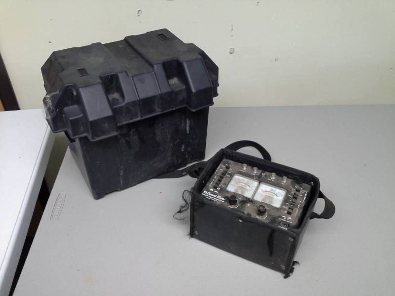 lot 224 image: Powerhouse AT Battery Box, Channel Master Satellite Signal Level Meter 1006IFD