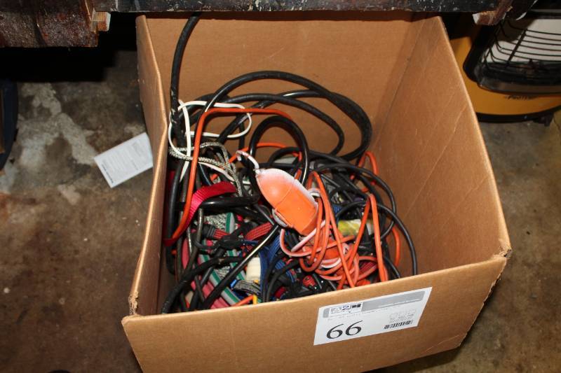lot 66 image: Extension Cords, Bungee Cords, Straps, Misc.