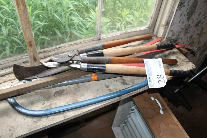 lot 28 image: Tree Trimming Tools - Saws, Loppers, Axe