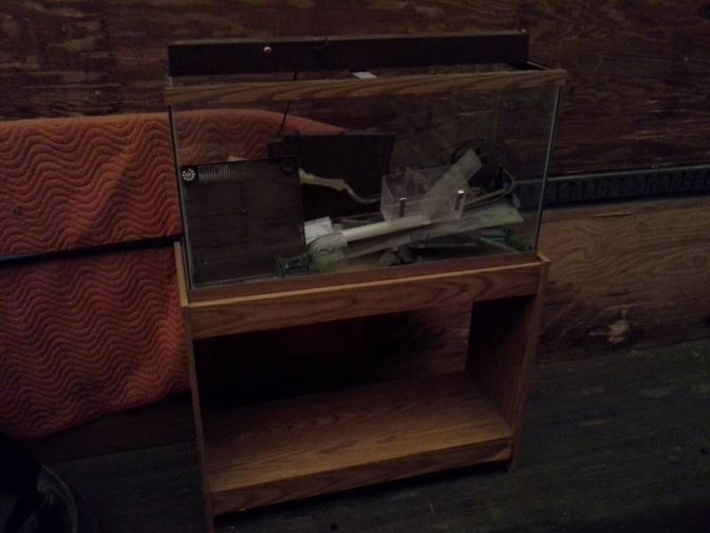 lot 844 image: Fish Tank with Accessories, Stand