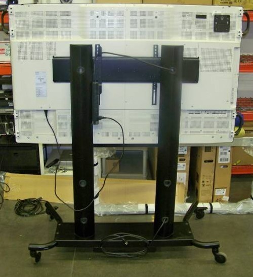 lot 4 image: 70, Sharp, Full HD, Edge-Lit LED, LCD, Monitor  Display with (3) HDMI Inputs, Touch Screen capabilities and Remote Control on Peerless, Professional Rolling Stand