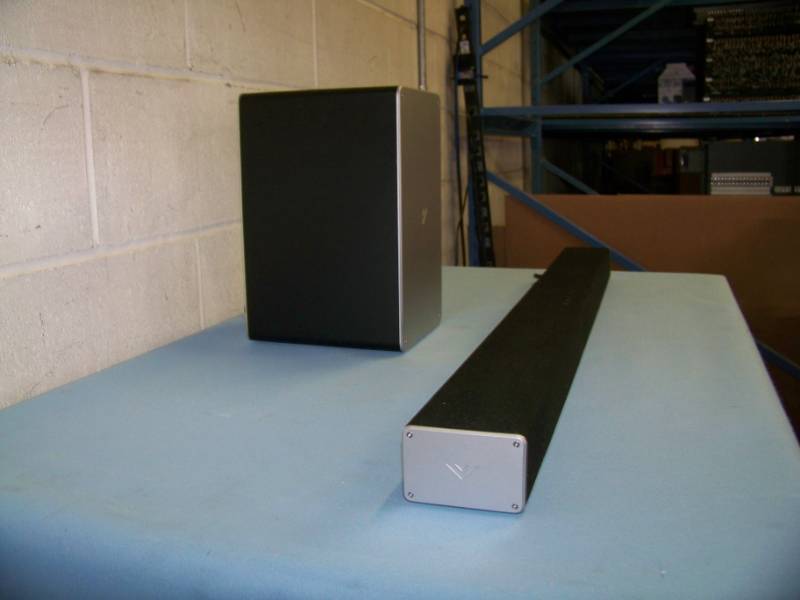 lot 21 image: Vizio, 36, 2.1 Channel Home TheaterTelevision Audio Soundbar and Wireless Subwoofer with Bluetooth Connectivity in Original Box
