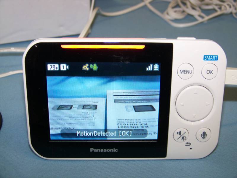 lot 49 image: (2) Panasonic, Color Baby Monitor Cameras and (1) Color Viewing Monitor with Built-In Alerts in Original Box