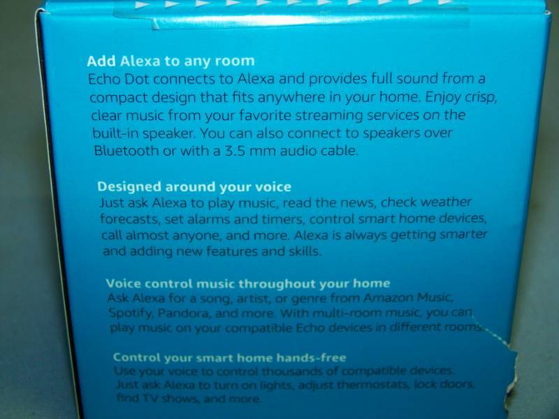 lot 52 image: Amazon, Echo Dot, SMART Speaker with Alexa - NEW in Original Box