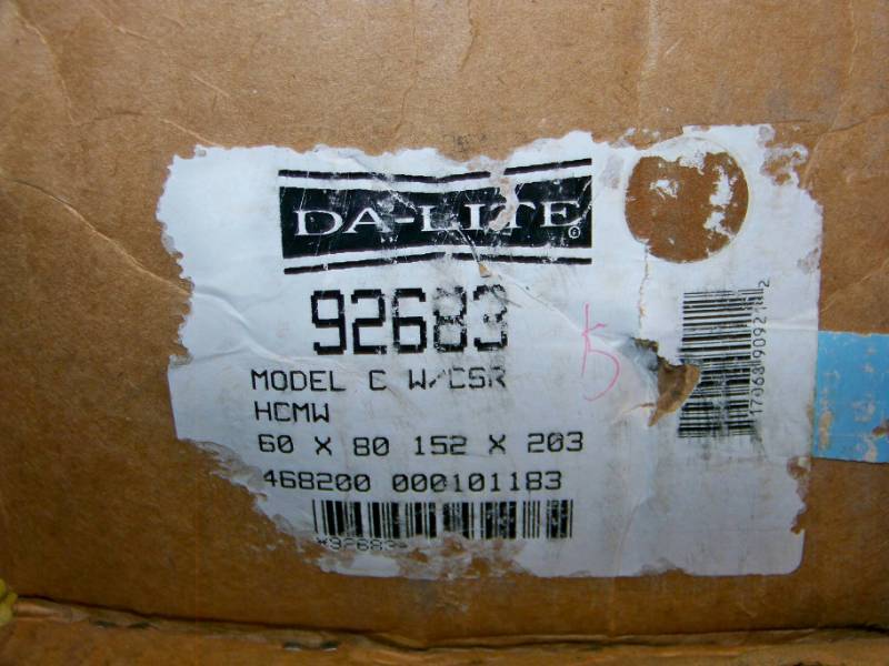 lot 27 image: Da-Lite, 100 DIagonal, Model C with CSR, Manual (Pull Down), Projection  Movie Screen