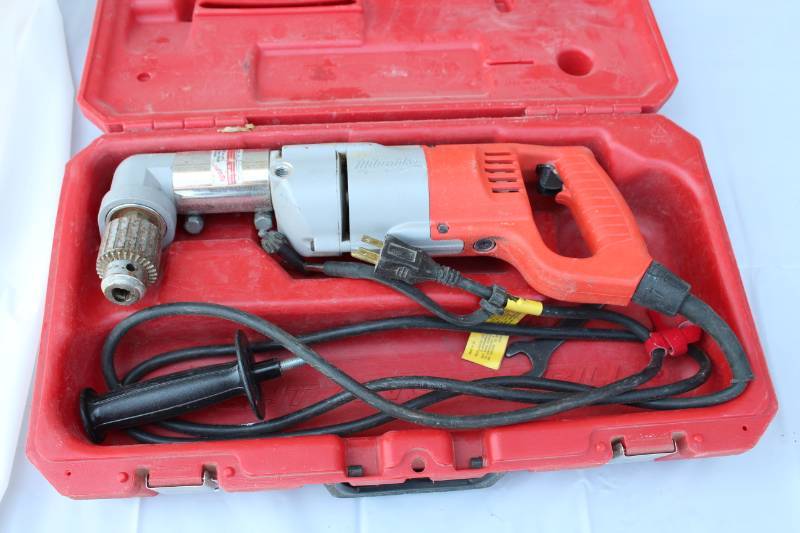 lot 19 image: Milwaukee Heavy Duty Two-Speed Right Angle Drive Drill with Case